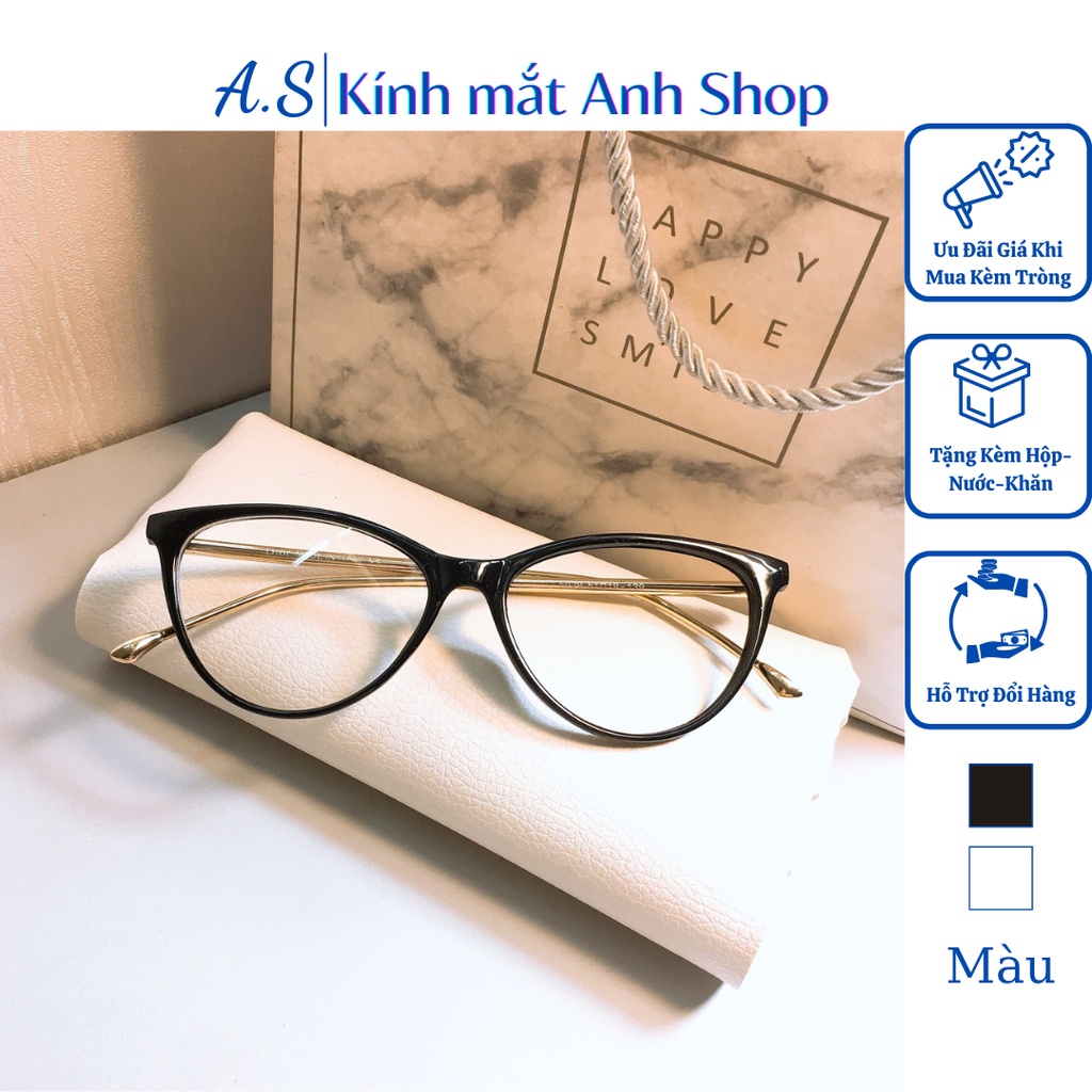 Kính mắt mèo nữ giới  chất liệu nhựa dẻo kết hợp càng kính kim loại phong cách trẻ trung 5029