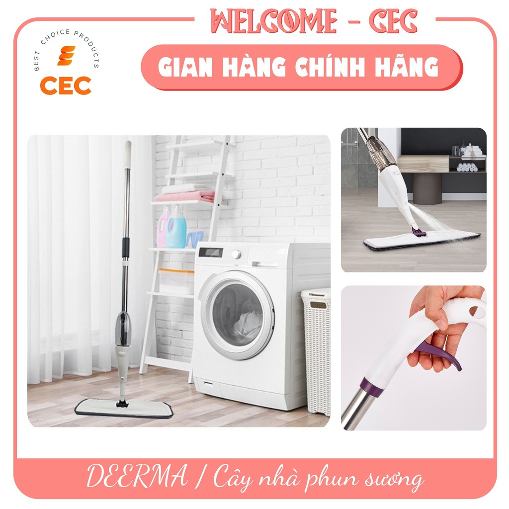 Cây lau nhà thông minh phun sương Deerma , chổi lau sàn dễ dàng 2 trong 1 đầu xoay 360 độ DM13 [CEC Store]