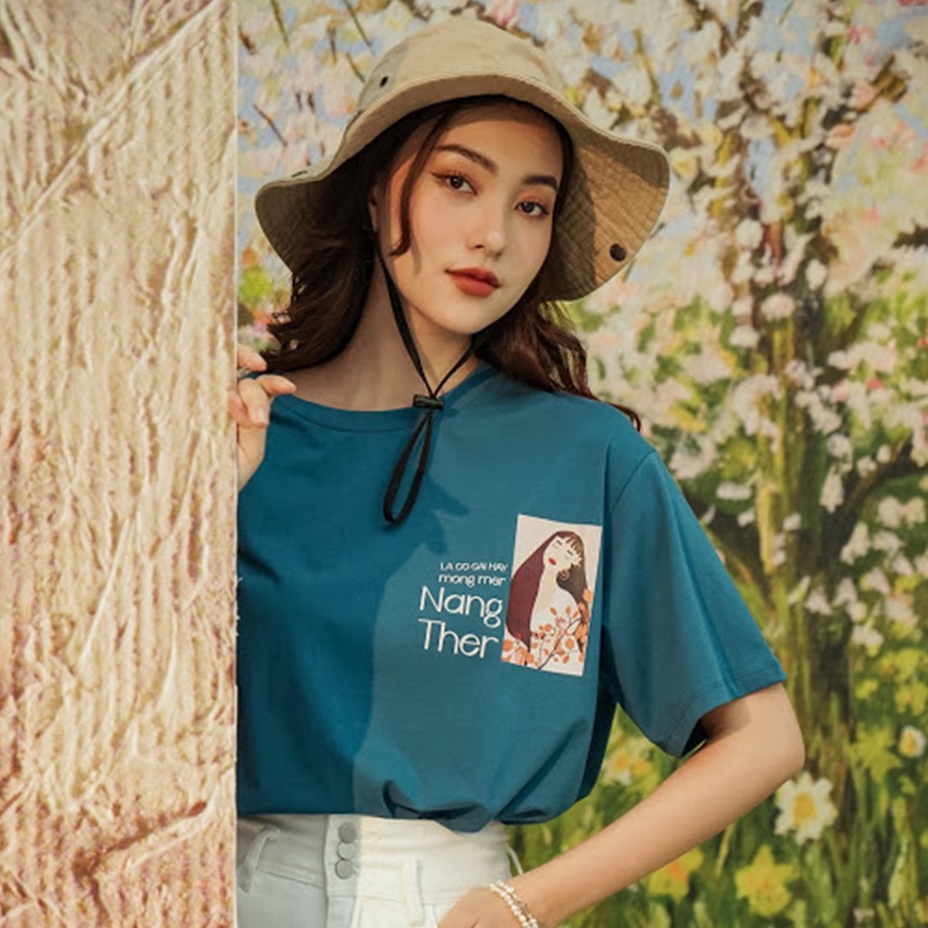 Áo thun cotton ngắn tay cổ tròn Nàng Ther design by Méo | BigBuy360 - bigbuy360.vn