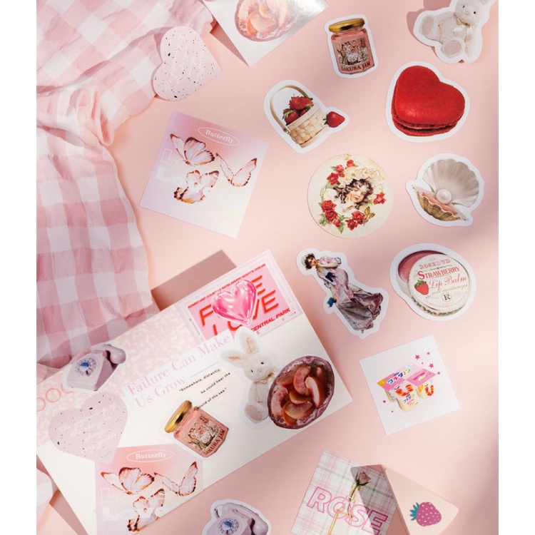 Enjoymore Set 45 Hình Dán Aesthetic Sáng Tạo Xinh Xắn Trang Trí Sổ Bullet Jounal Sticker Miếng Chữ Tiếng Anh Nhãn