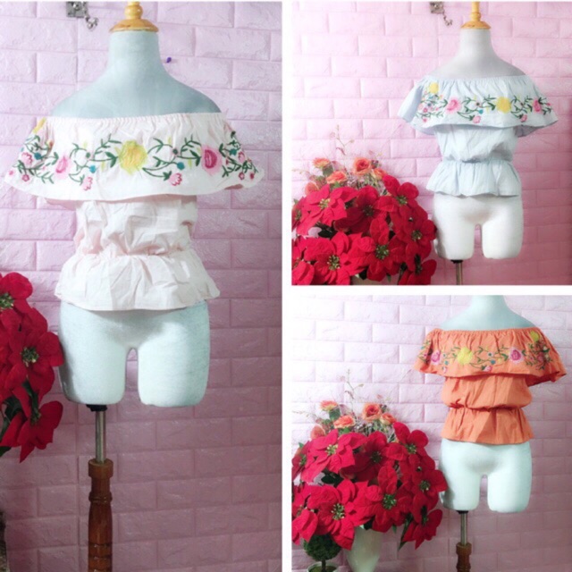 Áo xô thêu peplum
