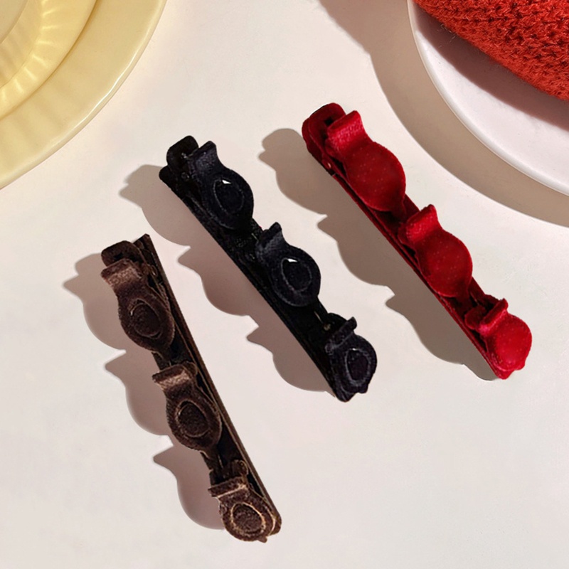 Kẹp Tóc Mỏ Vịt Màu Đỏ / Đen / Cà Phê Thời Trang