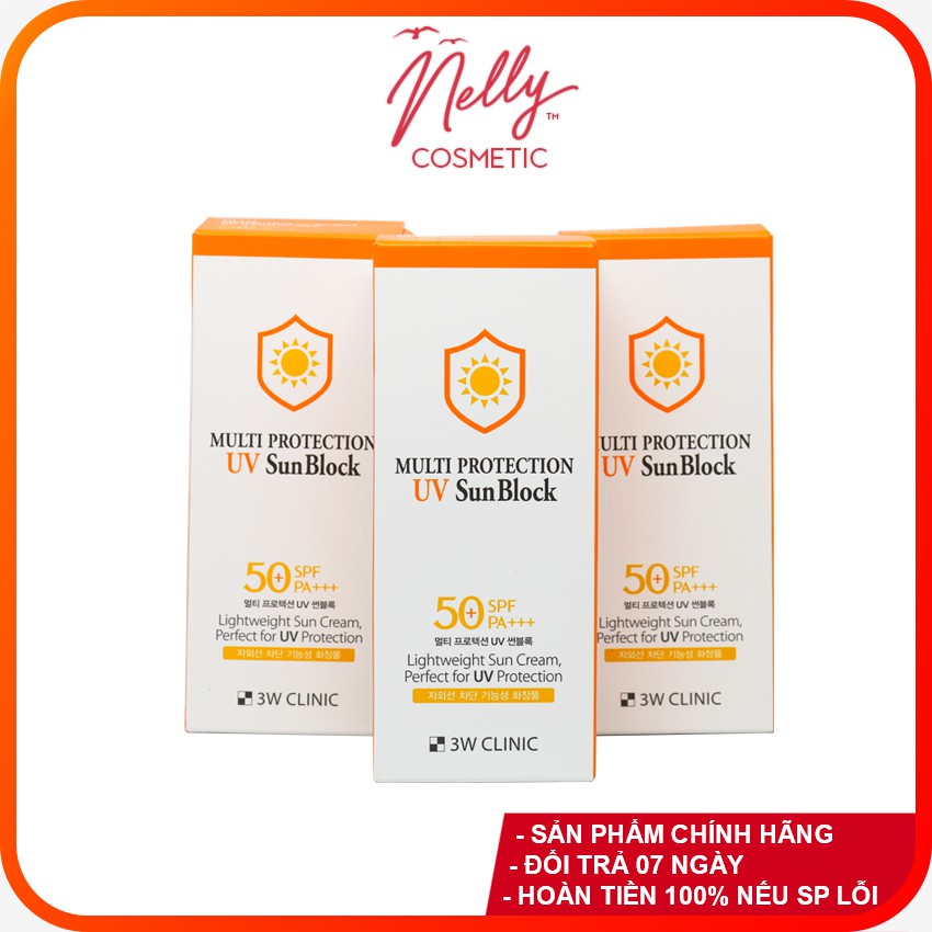 (❤️ GIÁ SALES ❤️) Kem chống nắng 3W Clinic UV Sunblock Cream 70 ml + Tặng 1 Mặt nạ dưỡng da 3W Clinic Fresh Mask Sheet.