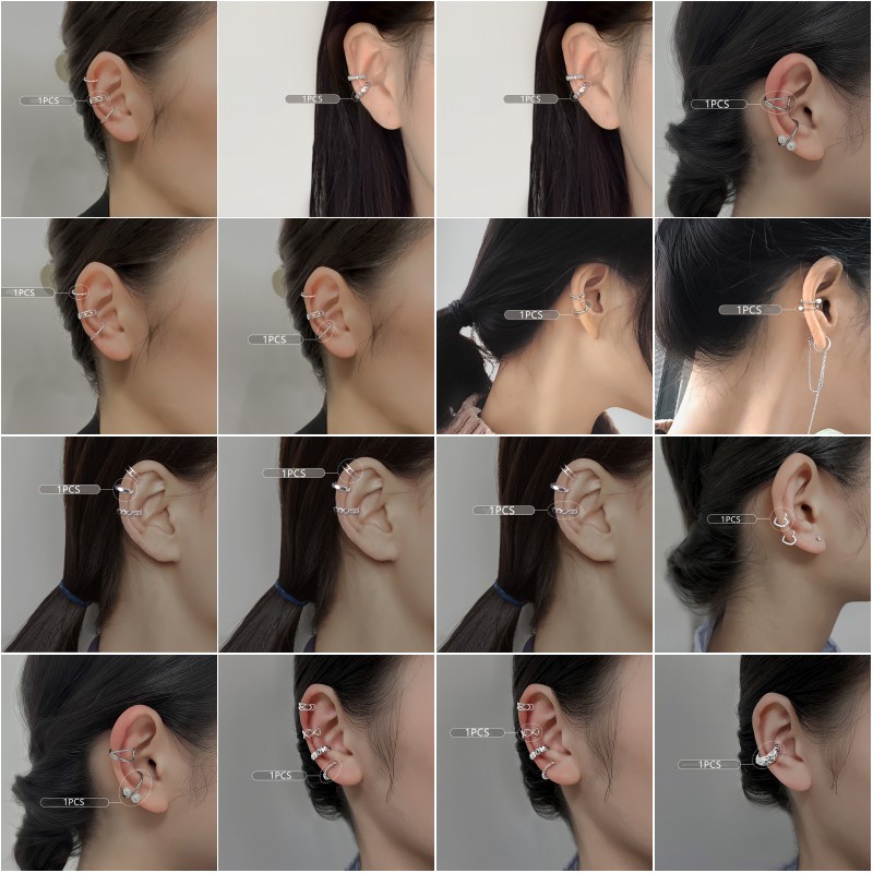 1 khuyên kẹp tai mạ bạc đính đá zircon phong cách Hàn Quốc thời trang cho nữ 40 kiểu