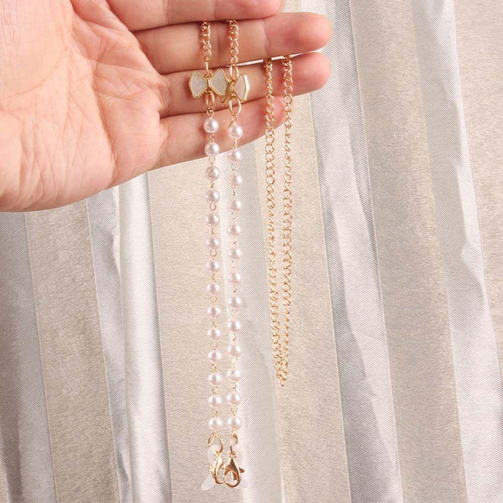 Qqmall Dây Đeo Mắt Kính Gắn Nơ Đeo Cổ Chống Trượt Thanh Lịch