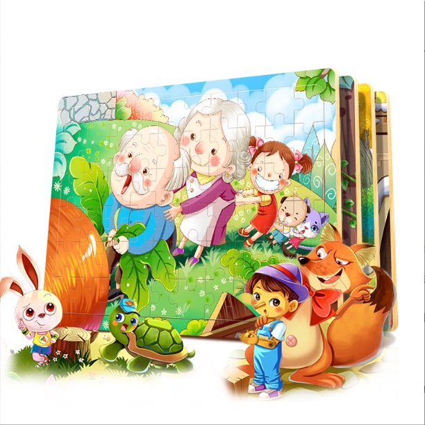 Đồ chơi bộ tranh xếp hình, ghép hình bằng gỗ 60 mảnh puzzle phát triển tư duy trí tuệ cho bé - tranh ghép gỗ 60 miếng