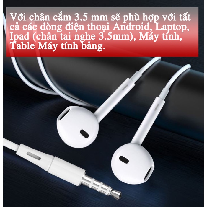 Tai nghe nhét tai chính hãng Earldom E43 kết nối jack 3.5 có nút điều chỉnh âm lượng cho điện thoại laptop