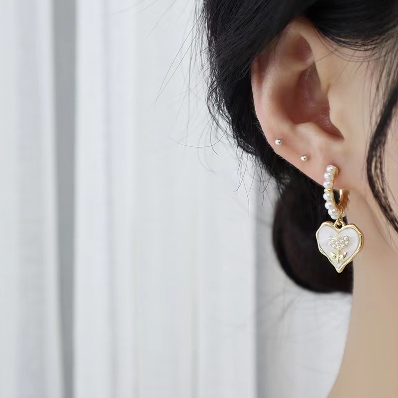 Bông Tai Mạ Bạc 925 Hình Hoa Tulip Đơn Giản Phong Cách Hàn Quốc 2022