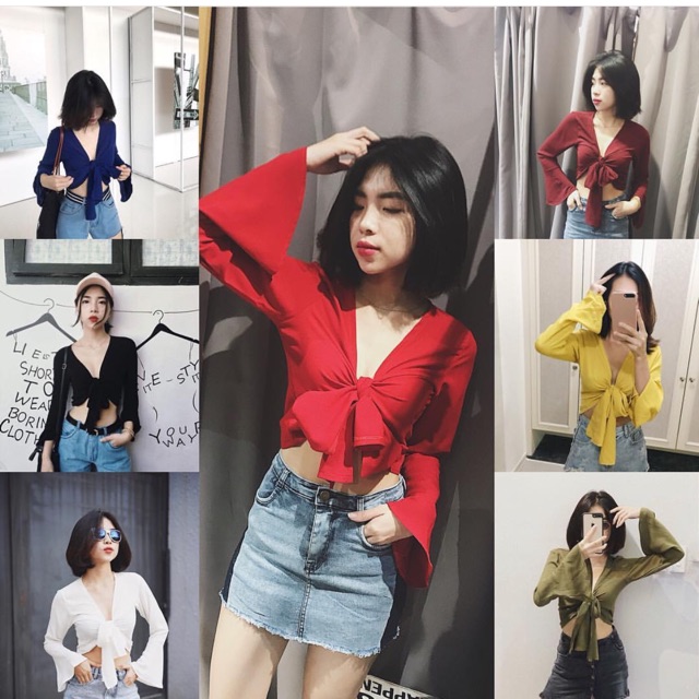 Croptop thắt nơ