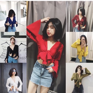 Croptop thắt nơ