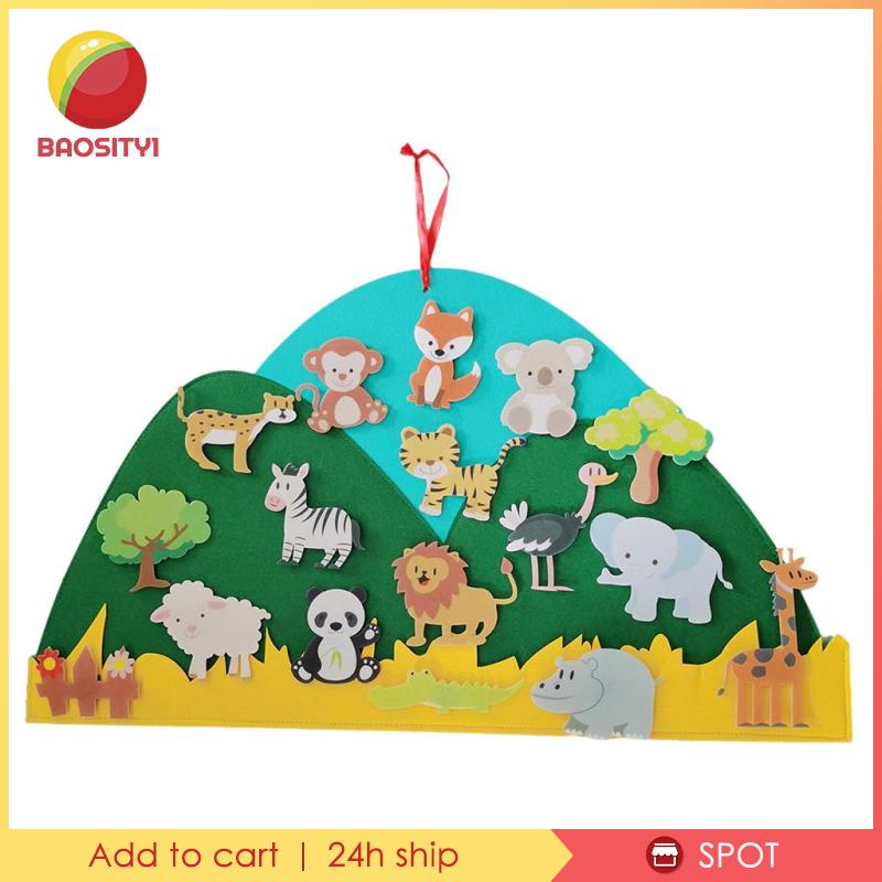 [Baosity1] Bảng Nỉ Có Móc Treo Gắn Tường Hoạt Động Cho Bé Trai Bé Gái Montessori