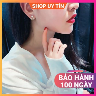 {Cao Cấp} Bông Tai Bạc 925 Cao Cấp - Khuyên Tai Bạc Nữ Đẹp - Hoa Tai Bạc - iLita.vn (ILITABS014)