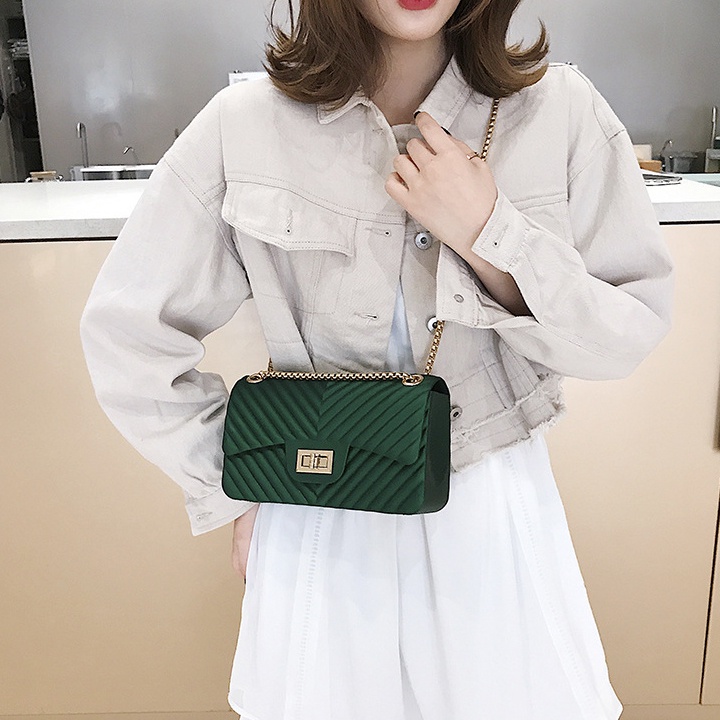 Túi đeo chéo nữ silicon lụa phong cách Hàn Quốc size 22cm TUI-