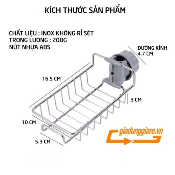 GIÁ TREO INOX dùng đựng đồ rửa chén bát tiện dụng, khay đựng xà bông, đồ vệ sinh gắn vòi nước đa năng