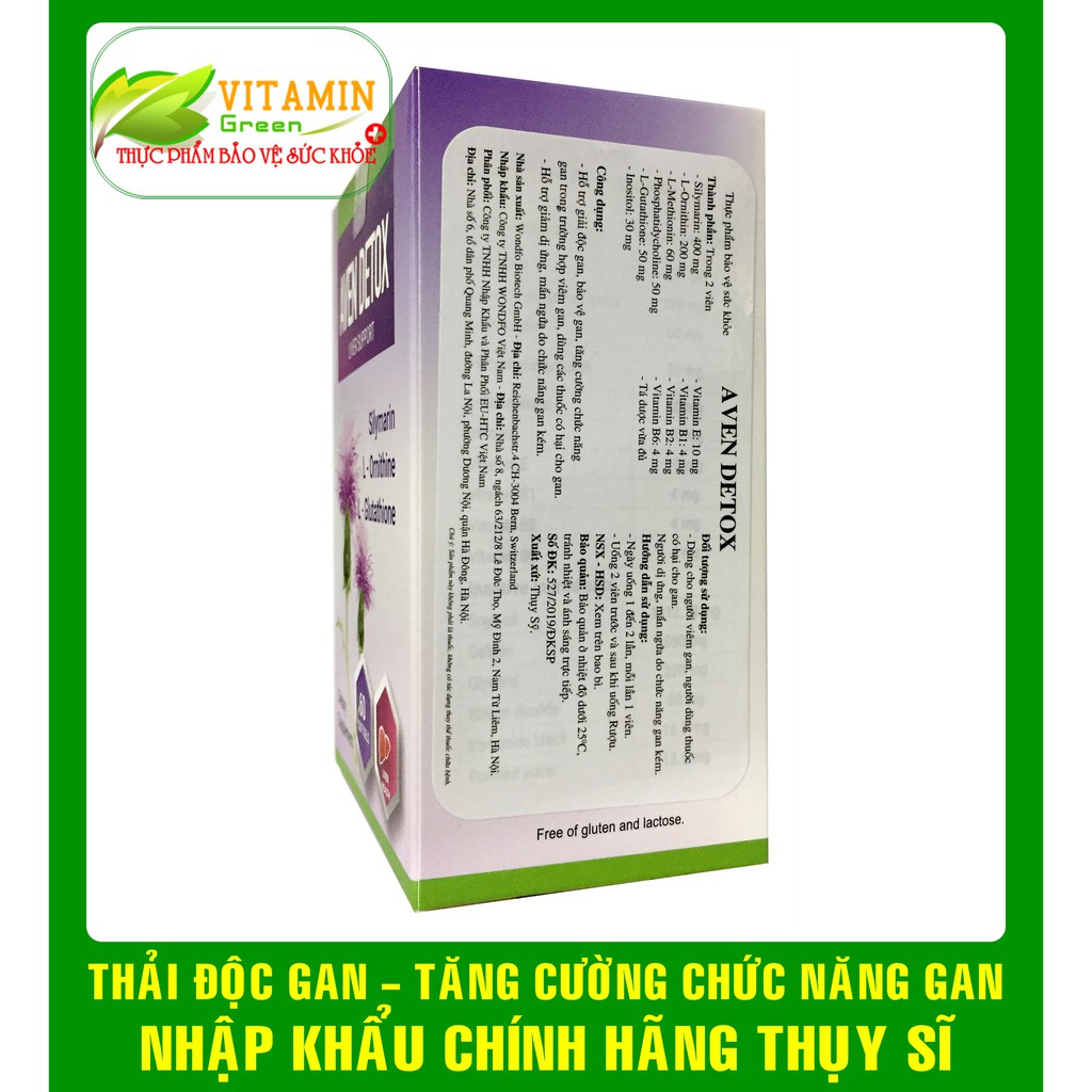 AVEN DETOX HỖ TRỢ THẢI ĐỘC GAN, BẢO VỆ VÀ TĂNG CƯỜNG CHỨC NĂNG GAN | NHẬP KHẨU CHÍNH HÃNG THỤY SĨ