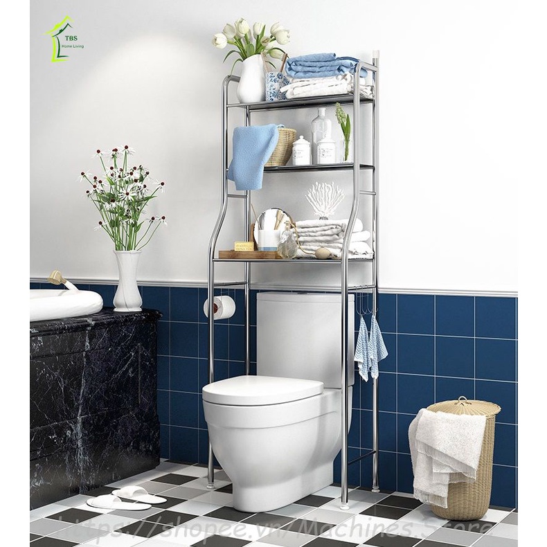 Kệ bồn cầu chất liệu inox Cao Cấp Để Đồ Nhà Tắm