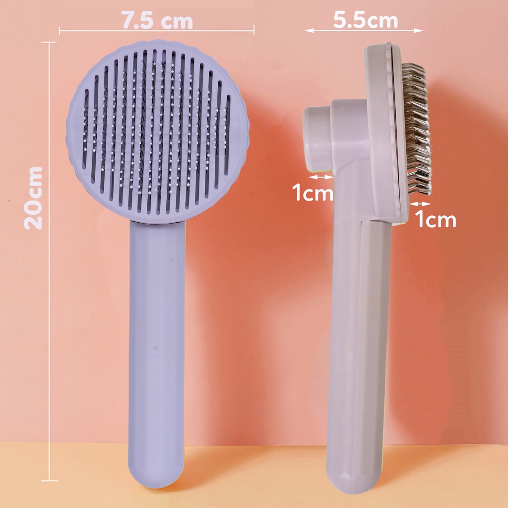 Lược chải lông mèo chó poodle phốc sóc thú cưng giá rẻ có nút bấm Pancake