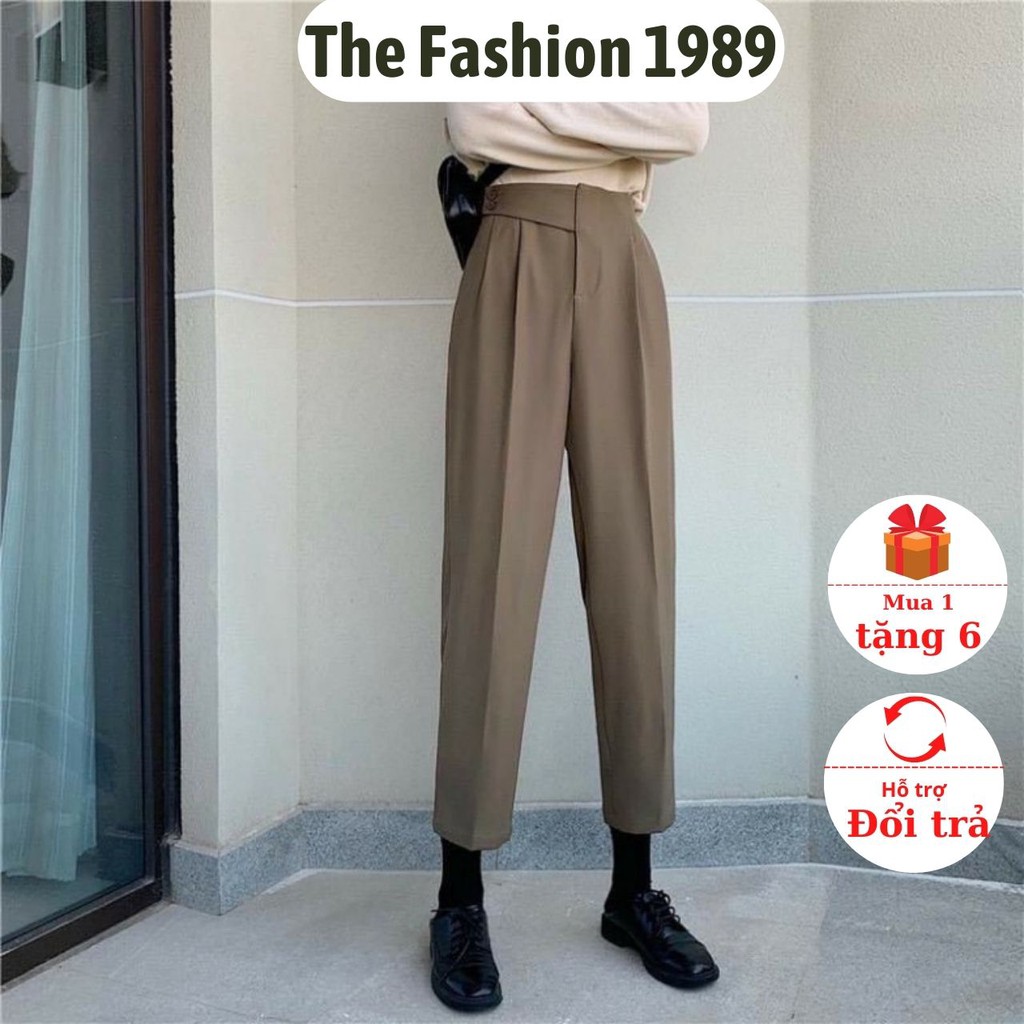 Quần baggy nữ vạt khuy lệch bên hông - quần baggy nữ phong cách | BigBuy360 - bigbuy360.vn