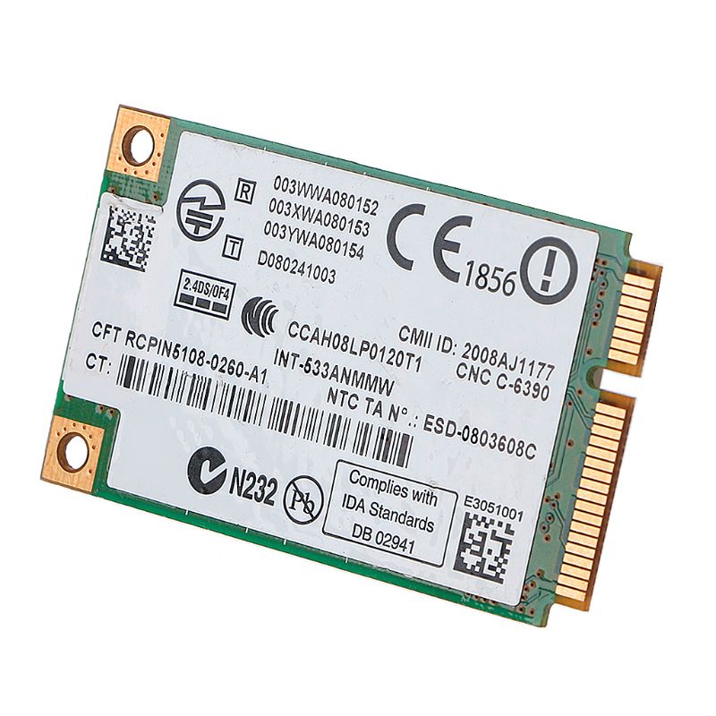 Thẻ WiFi Link 5300 AGN Mini PCI-E Không Dây 2 4 5 0Ghz Băng Tần Kép 450M