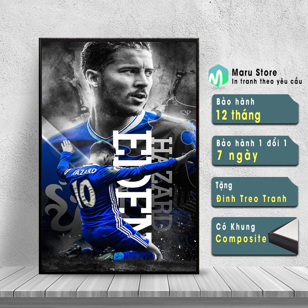 Tranh Treo Tường Eden Hazard, Có Khung Composite