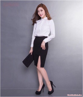 Chân váy công sở xẻ đùi