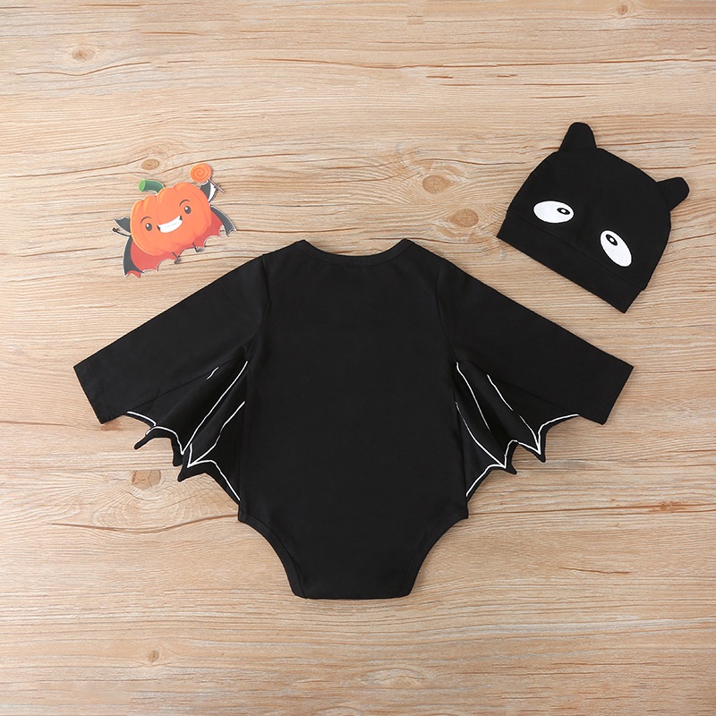 Combo bộ đồ bé trai gái 0-24 tháng Hóa Trang Nhân Vật Hoạt Hình con dơi bodysuit liền thân mũ đội đầu set thời trang cho bé trẻ em sơ sinh