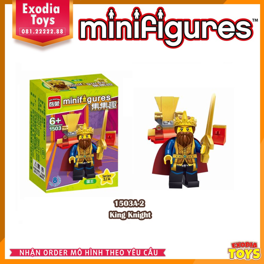 Xếp hình minifigure Rồng Xanh, Bóng Chày, Rapper, Thầy Tu - Đồ Chơi Lắp Ghép Sáng Tạo - Enlighten 1503A