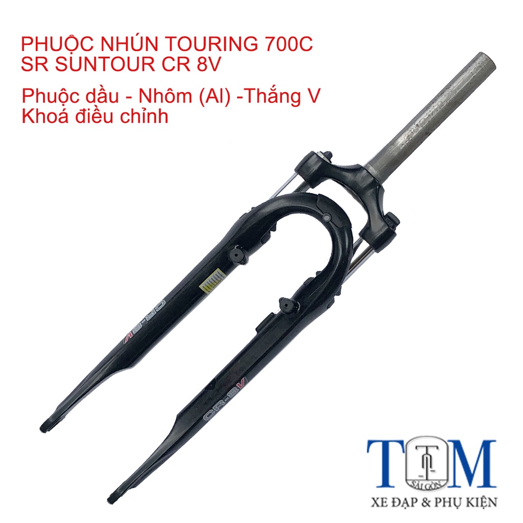 Phuộc nhún xe đạp Touring 700C SR SUNTOUR CR 8V có khoá điều chỉnh
