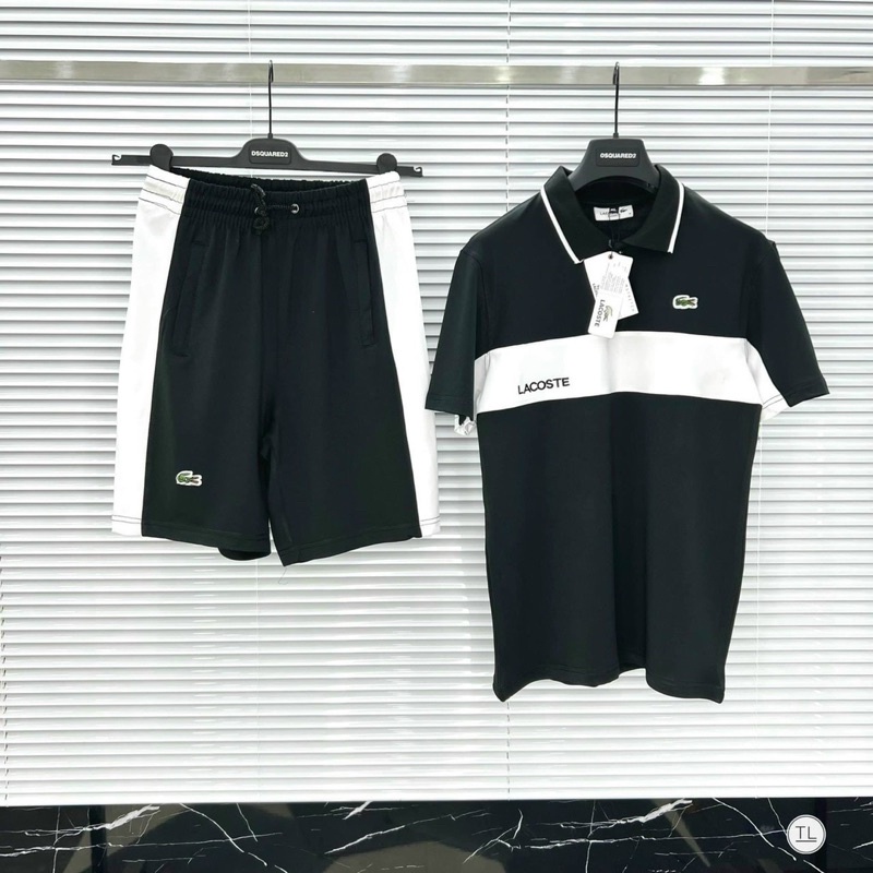 Bộ thể thao LC thời trang nam có hoạ tiết thêu logo, Đồ bộ mùa hè phong cách trẻ trung btshop từ 45 đến 75 kg
