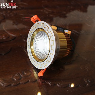 Đèn led âm trần cao cấp 3 mầu suntek 7w gold