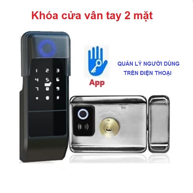Khóa cửa dùng APP TTlock quản lý người dùng trên điện thoại 1 mặt - 2 mặt vâ tay ( tùy chọn)