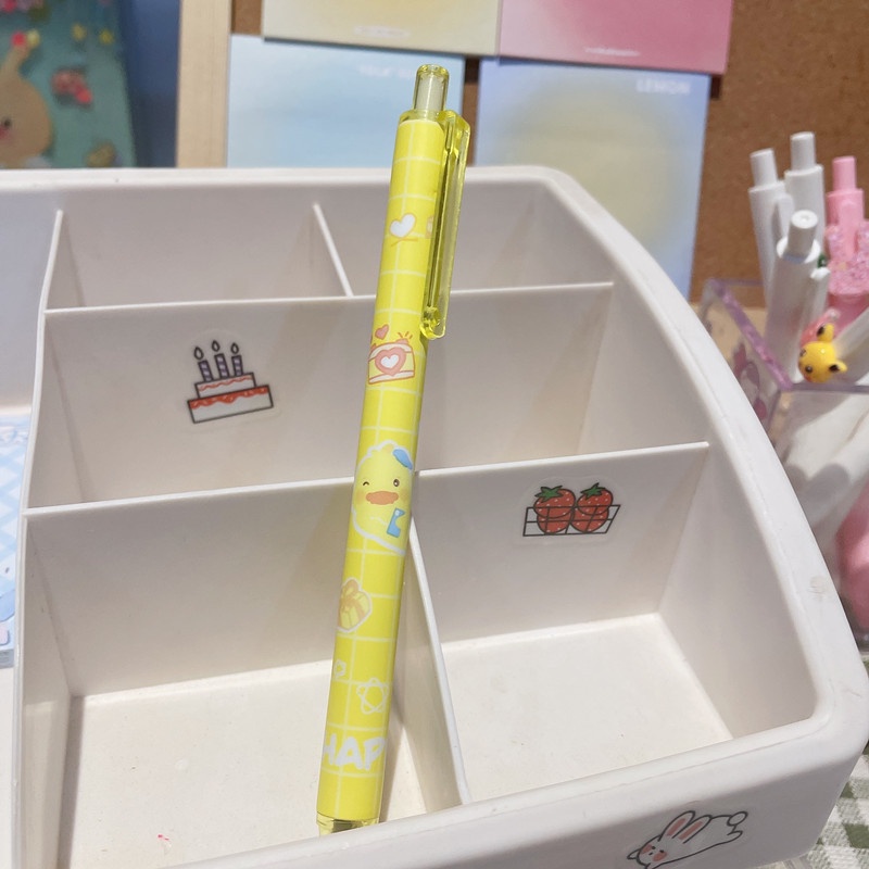 Bộ 6 Bút Mực Đen Ngòi 0.5 Inch Hình Vịt Vàng Đáng Yêu
