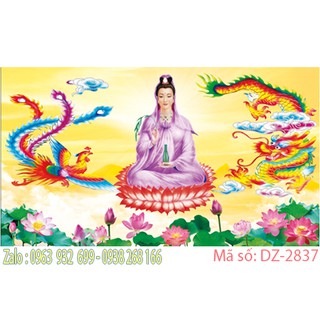 Tranh đính đá cao cấp cao cấp phật bà quan âm df2837 kt 120x70cm