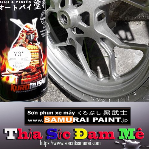 Combo sơn xe máy với màu bạc kim loại Y3 Samurai.