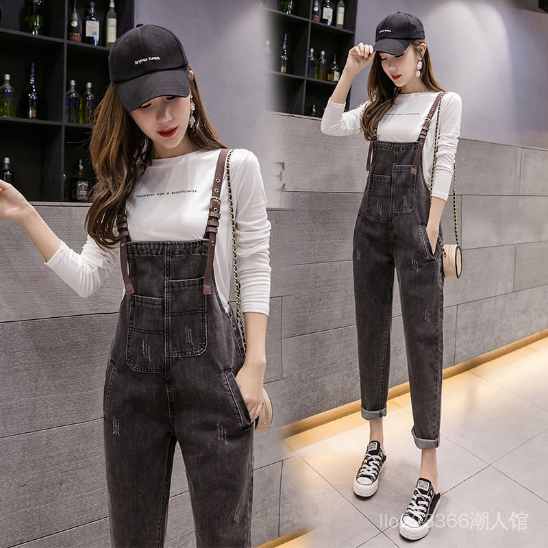 Bộ Áo Liền Quần Denim Dáng Ôm Phong Cách Hàn Quốc Thời Trang Xuân Thu Cho Nữ 2022