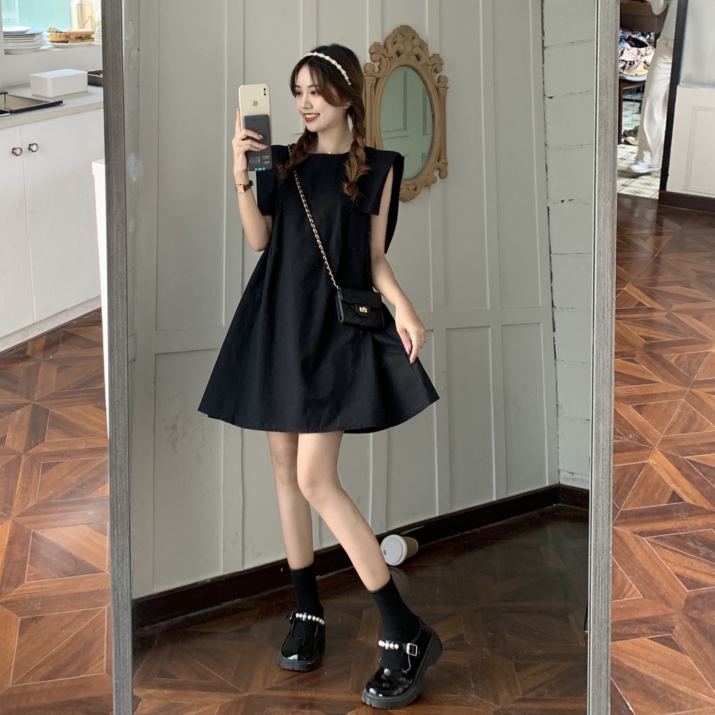 Đầm Chữ A Không Tay Màu Sắc Đơn Giản Phong Cách Hàn Quốc | BigBuy360 - bigbuy360.vn