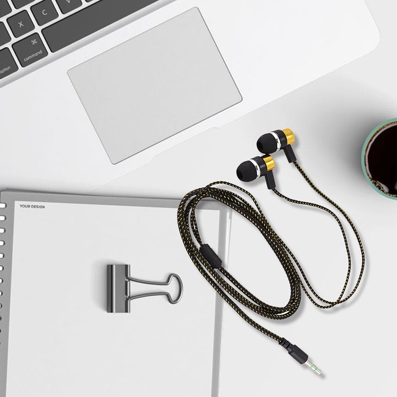 Tai nghe nhét tai có dây vải sợi phản quang 1.1m tiện lợi