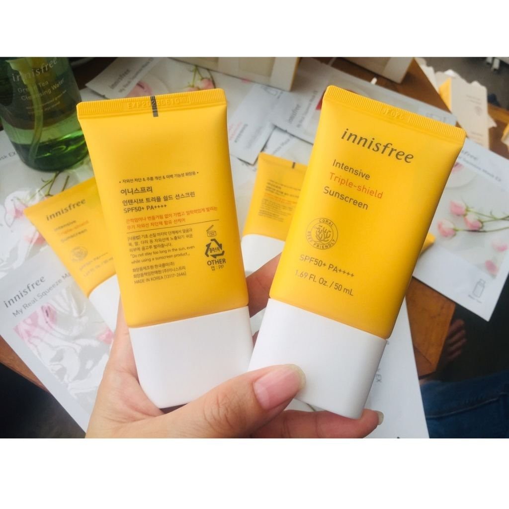 Kem chống nắng innisfree Triple HÀN QUỐC Kem chống nắng innisfree Intensive Triple shield chống thấm nước SPF50+