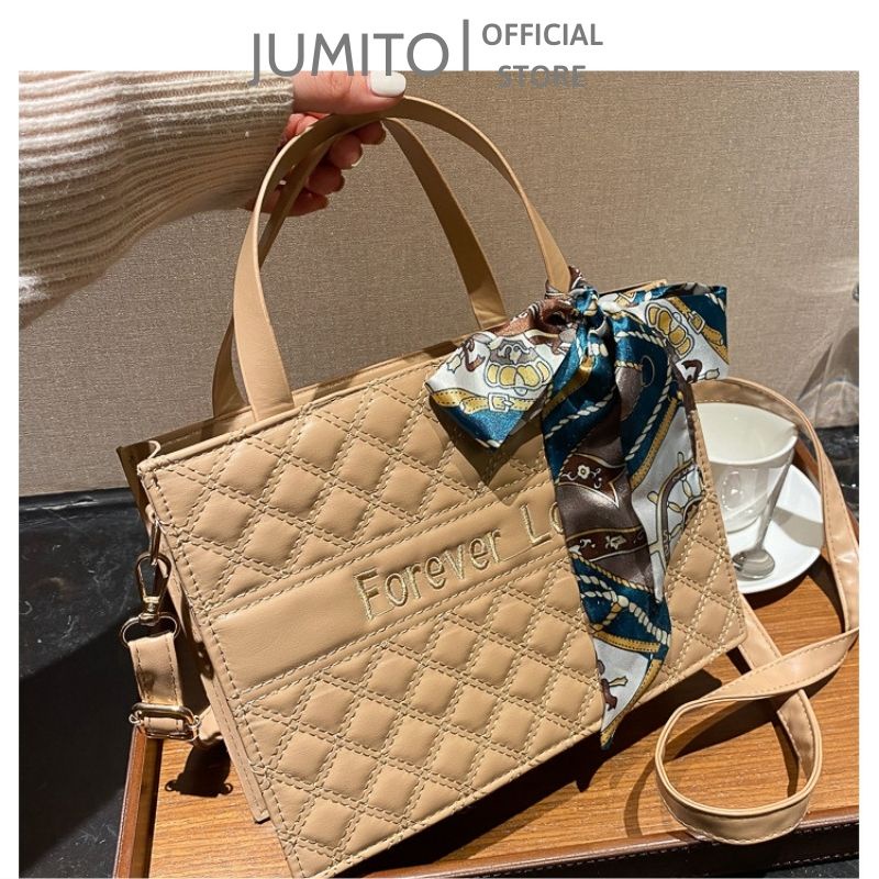 Túi xách nữ hộp forever love đeo chéo cầm tay tặng kèm khăn lụa cao cấp JUMITO SA394