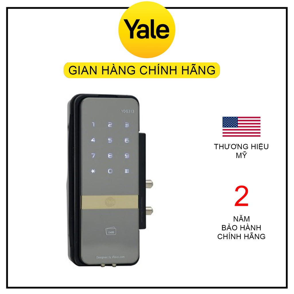 Khóa Thông Minh YALE Dành Cho Cửa Kính YALE YDG313 (Bảo hành 2 năm) - Hàng chính hãng