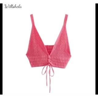 Áo crotop bikini hai dây len móc hàng đặt - Crochet-Knitting MewLen33