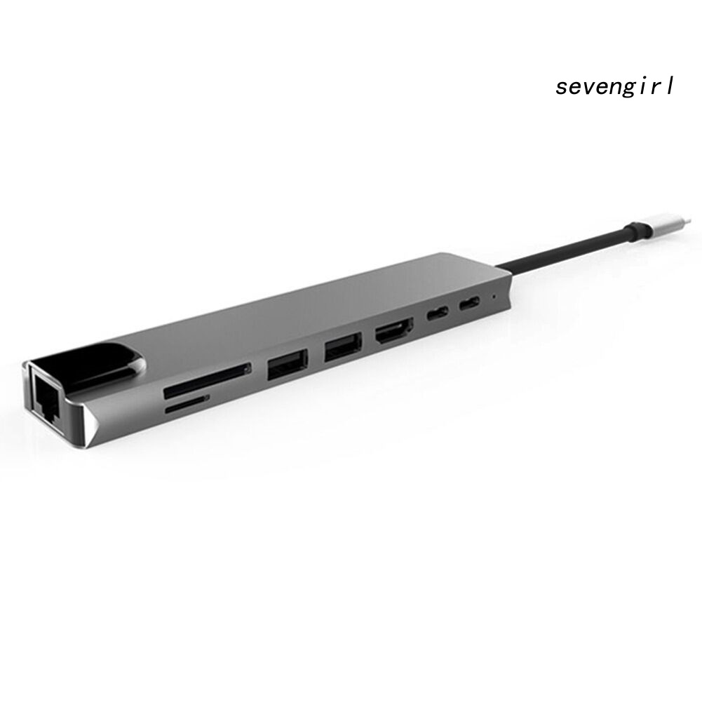 Bộ Chuyển Đổi 8 Trong 1 Đa Năng Từ Cổng Type-C Sang Rj45 Usb 3.0 Tf Pd | BigBuy360 - bigbuy360.vn