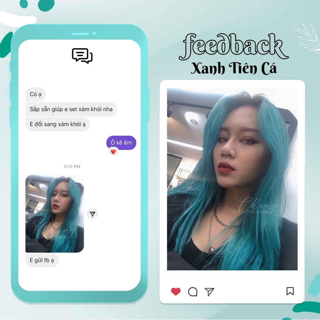 Thuốc Nhuộm Tóc Màu XANH TIÊN CÁ Kèm Tẩy | Chenglovehair, Chenglovehairs