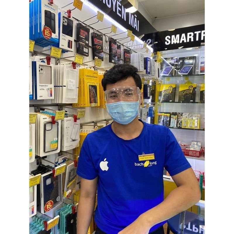 Kính mặt nạ face shield trong suốt hàng cao cấp không hấp hơi chống sương mù chốg giọt bắn Bảo hộ Cao cấp