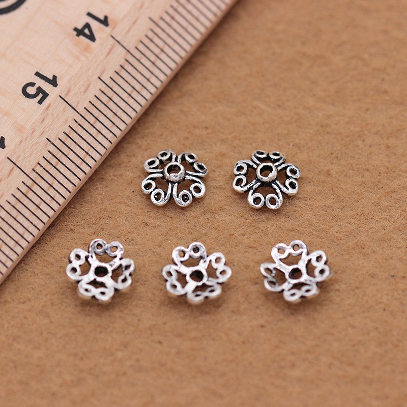 Combo 2 cái Đế hoa ( chụp hoa , ốp hoa ) bạc S925 size 6mm DHBS03
