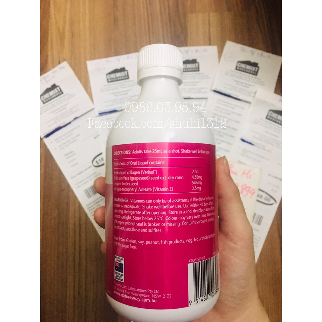 Collagen dạng nước của Natures way Úc 500ml (colagen) - Nature's Way Beauty Collagen Liquid - Đủ bill Chemist | BigBuy360 - bigbuy360.vn