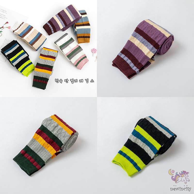 Quần Legging Họa Tiết Kẻ Sọc Màu Tương Phản Dành Cho Bé