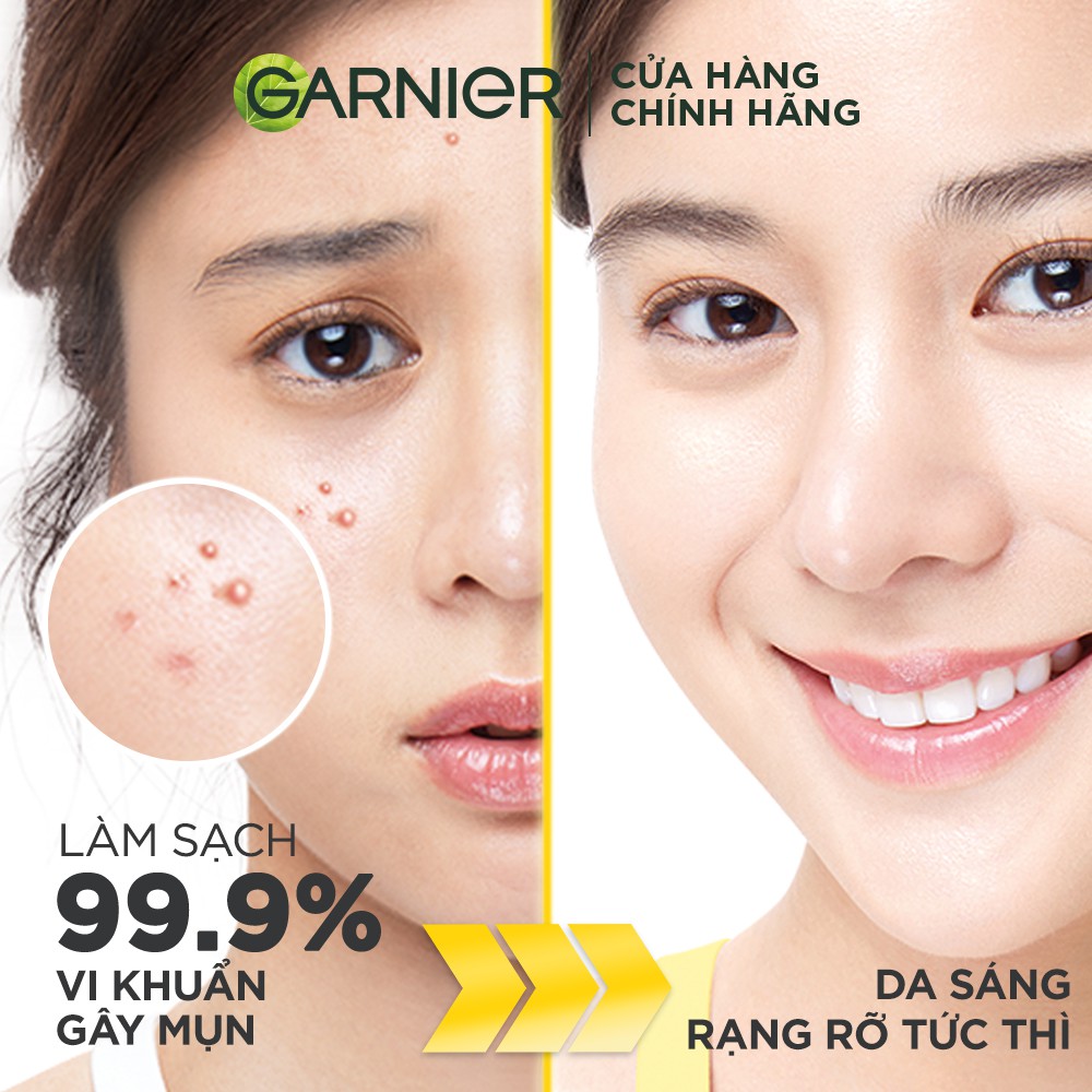 [Mã FMCGMALL -8% đơn 250K] Sữa rửa mặt 3-trong-1 giảm mụn & sáng da Garnier 90ml | BigBuy360 - bigbuy360.vn