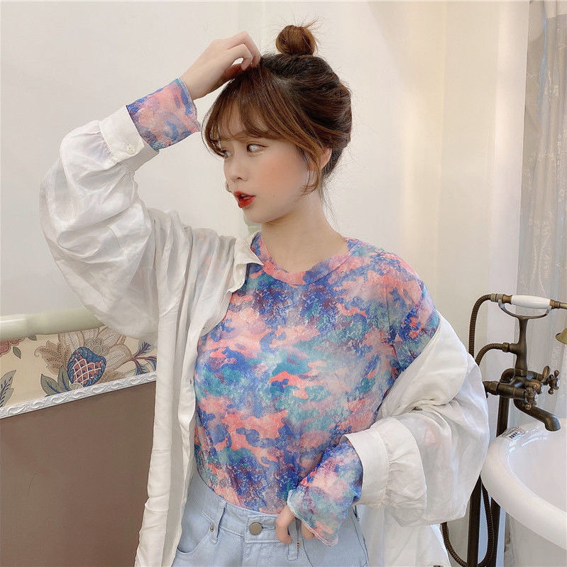 Áo Thun Nữ Dài Tay Phối Lưới Phong Cách Châu Âu | BigBuy360 - bigbuy360.vn