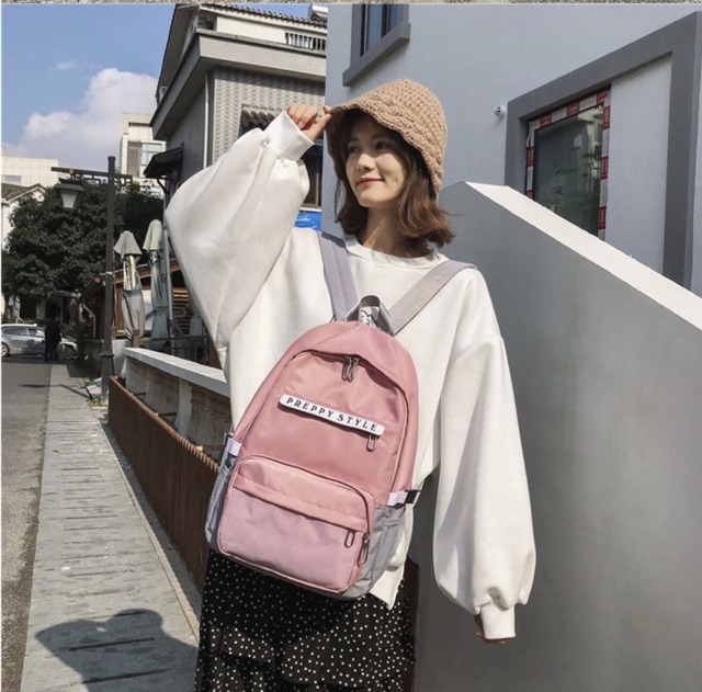 [SHIP LUÔN] Balo học sinh nữ thời trang rẻ đẹp &lt;3 Balo thời trang ulzzang Preppy Style